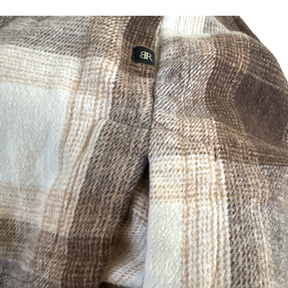 Banana Republic Women's Plaid Shacket  - Brown and Cream Size XS - Picture 7 of 8